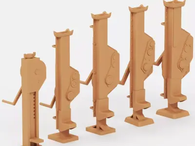 WWII German jacks and jack blocks 3D print model