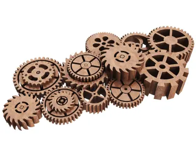 Industrial wind gear Low-poly 3D model