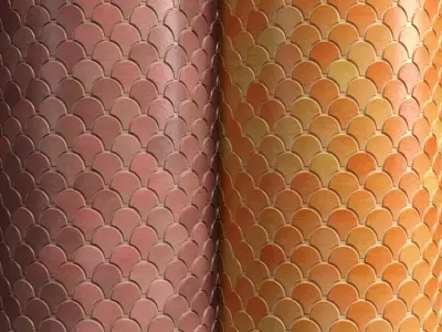 Materials 17- Fish scale tiles PBR Texture