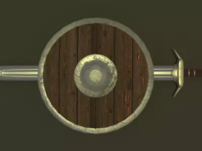 Medieval Sword and Shield 3D model