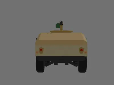 Low Poly HMMWV military vehicle with gun Low-poly 3D model