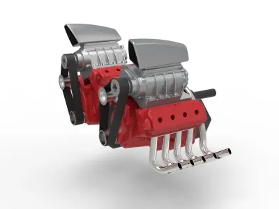 Double engine V8 version 2 3D model
