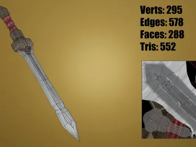 Stylized Handpainted Sword x 3 Free low-poly 3D model