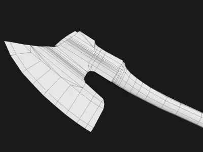 Goosewing Hewing Axe Low-poly 3D model