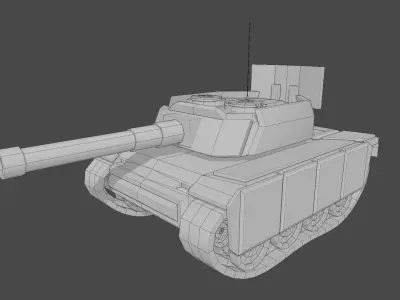 Simple Stylized Tank Low-poly 3D model