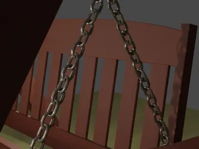 Wooden outdoor porch swing chair Free 3D model