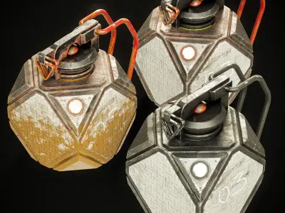 Sci-fi Grenade V5 Low-poly 3D model