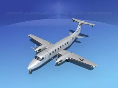 Beechcraft C-12J Huron V02 USAF 3D model