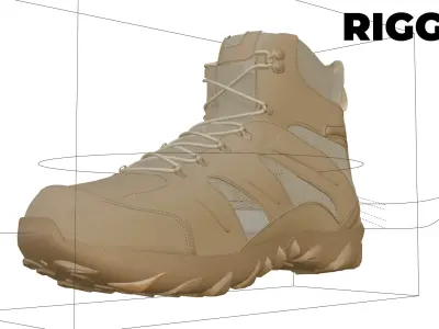 Military Boots - Sneakers - 3d Model Low-poly 3D model