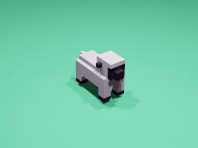 Cubic Sheep Low-poly 3D model