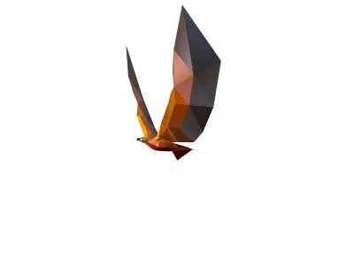 Animated Steppe Eagle Lowpoly Art Style Low-poly 3D model