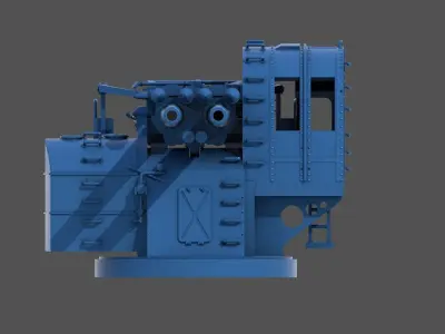 Yamato type 89 AA turret - Commercial license - 1-350 scale 3D print model