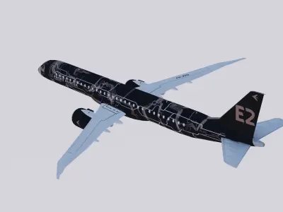 Embraer E-195 E-Jets E2 Tech Lion profit hunter 3D model