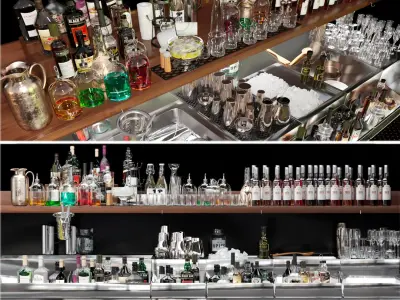 Biggest Alcohol Bar Set 3D model