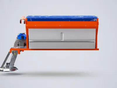 3D Road Salt Spreader Model - Winter Snow Removal Equipment for Trucks 3D model