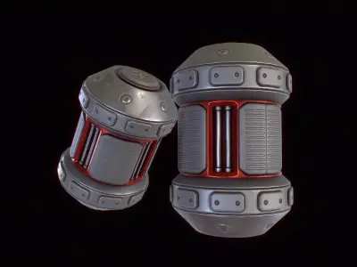 Cyberpunk FragGranade Low-poly 3D model