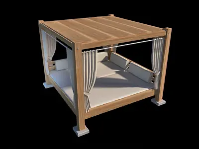 modern designed beach  garden pavilion 3dmodel Low-poly 3D model