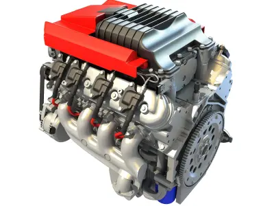 V8 Supercharged Engine 3D model