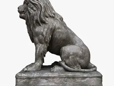 Lion Sculpture Low-poly 3D model