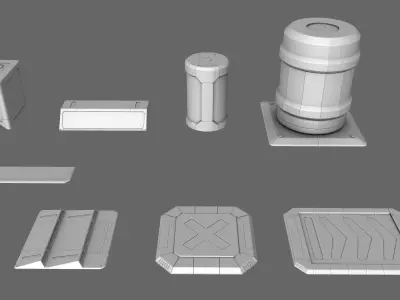 3D Sci-Fi Prop Kit Bash Free 3D model