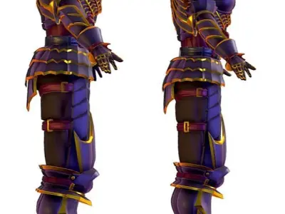 Subdivision 3D Women The Knight Dark Queen Low-poly 3D model