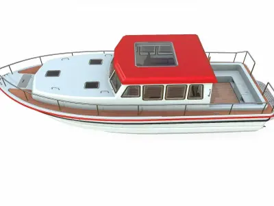 Small Fishing Boat Low-poly PBR Low-poly 3D model