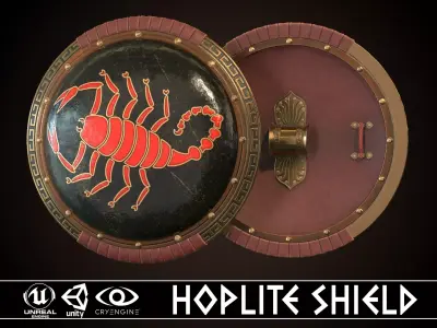 Hoplite Shield Scorpion  Low-poly 3D model