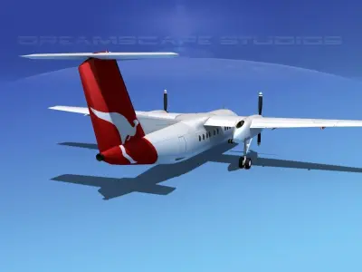 Dehaviland DHC-8 100 Qantaslink 3D model