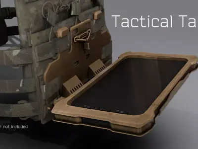 Tactical Tablet MOLLE BasePlate Low-poly 3D model