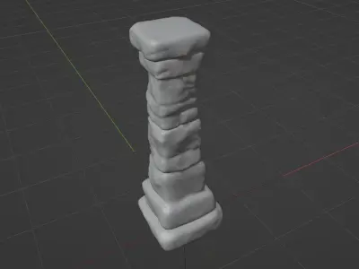 Pillar - Ancient Stone - Low-Poly Game-Ready Low-poly 3D model
