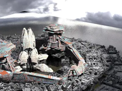 Moon architecture  for research 3D model