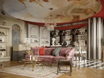 luxury Shoe store interior 3D model