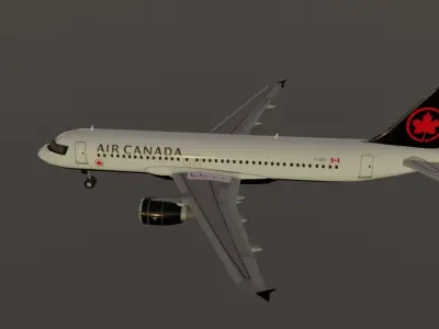 Air Canada Airbus a320-214 low poly 3d model Low-poly 3D model