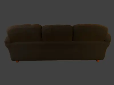 Couch - Brown Velvet Free low-poly 3D model
