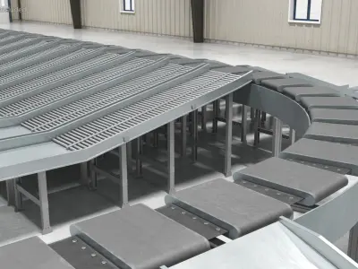 Modular Crossbelt Sortation System 3D model