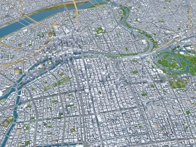 Osaka City Japan 3D model purchase