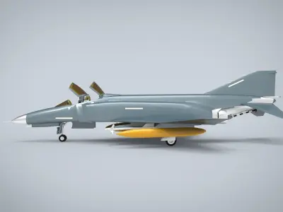 F-4 Phantom grey 3D model