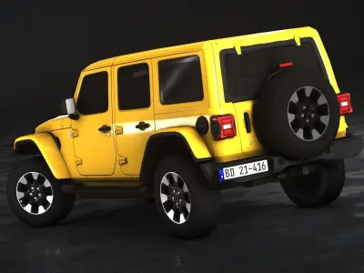 Jeep Wrangler Sahara 2020 Low-poly 3D model