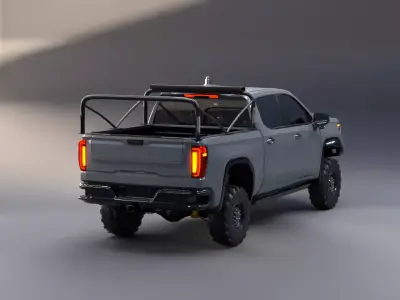 Heavy Duty Offroad Pickup Truck 3D Model for Games Low-poly 3D model