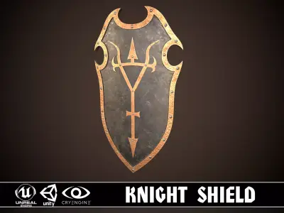 Knight Shield 04 Low-poly 3D model
