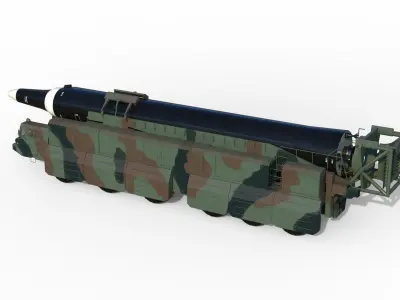 Hwasong 12 missile launcher 3D model