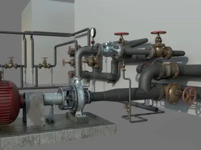 Pumping station 3D model