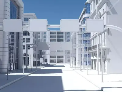 HD City Street Scene 3D model