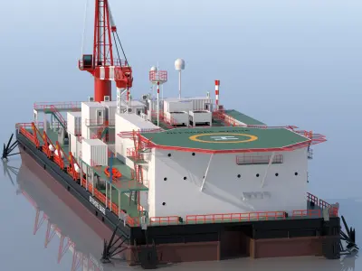 Offshore Barge 3D model