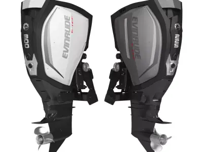 Evinrude E-TEC G2 Outboard Motor 3D Model 3D model