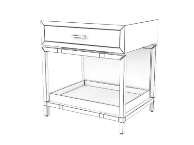 8479-Nightstand bedside table with drawer Free 3D model