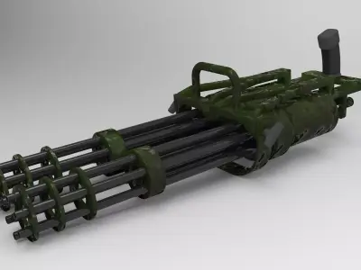 Double machine gun 3D model