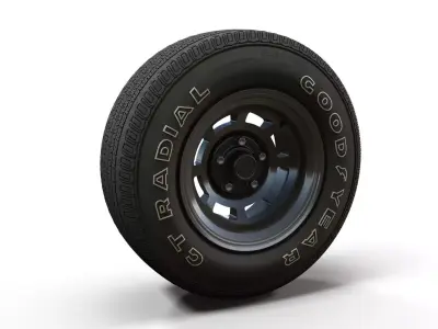 Muscle car highpoly wheel 3D model