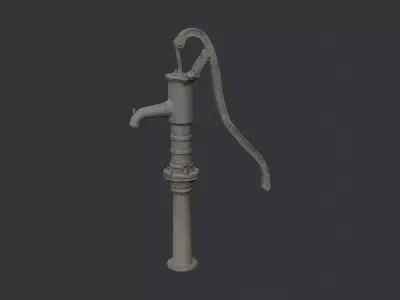 Vintage Hand Water Pump Low-poly 3D model