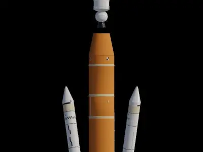 NASA Space Launch System SLS Artemis Rocket Low-poly 3D model